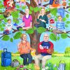 Custom family tree art - meaningful gift idea for a woman's 65th birthday