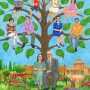 Personalized family tree art for an Indian couple