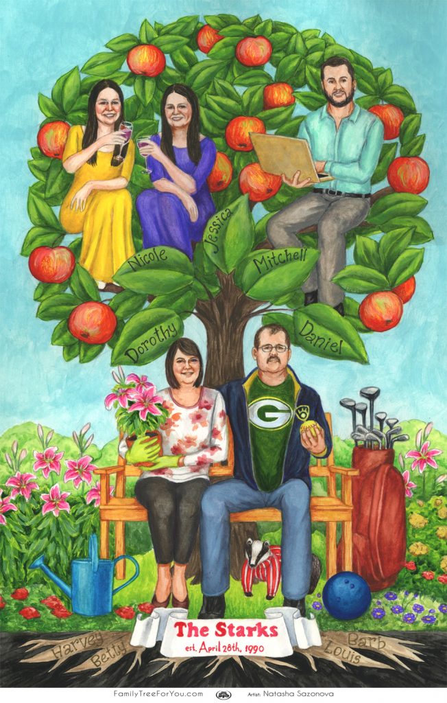 Custom family tree illustration