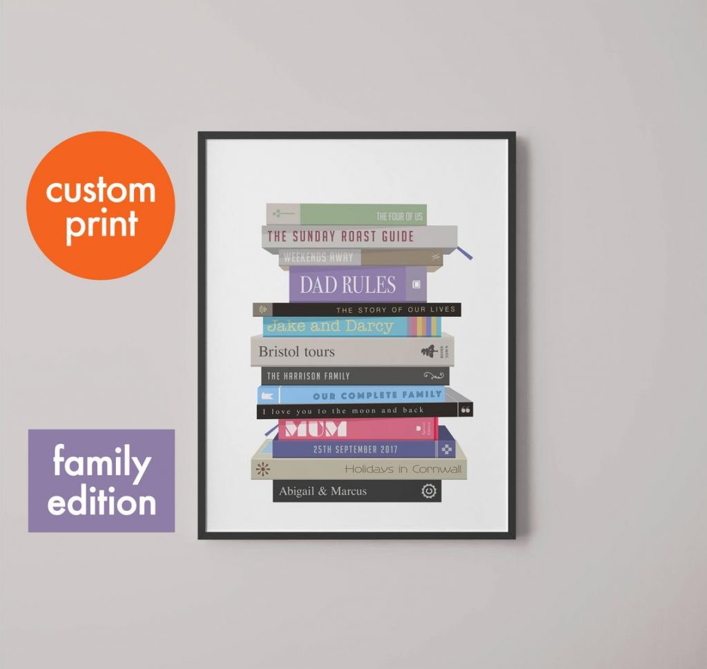 personalized family illustration print