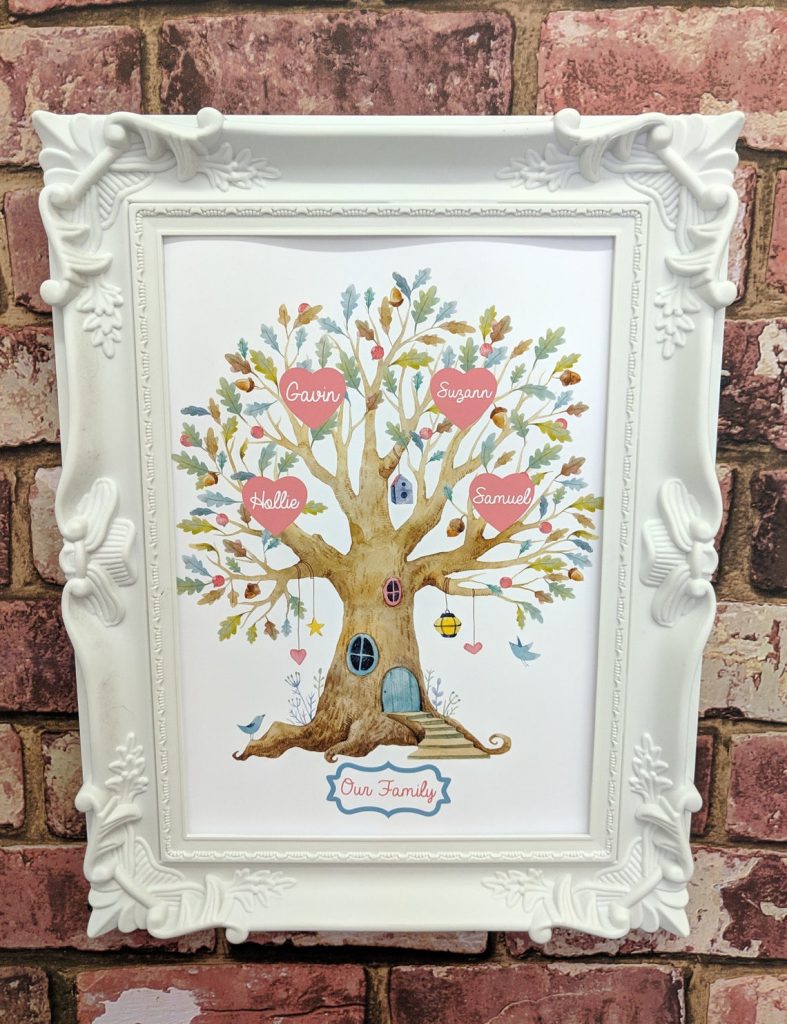 Whimsical family tree custom print
